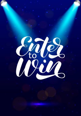 Fırça harflerini kazanmak için girin. Kart veya poster için vektör stok illüstrasyonu