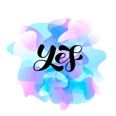 Evet, fırça harfleri. Poster veya afiş için vektör stok illüstrasyonu