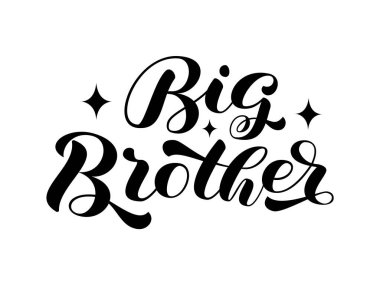 Büyük Kardeş fırça harfleri. Afiş ya da poster için kelime. Vektör stok illüstrasyonu