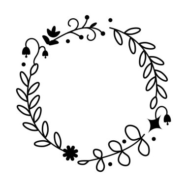 Yaban çiçeği çelengi ile birlikte. Poster veya kart için vektör stok illüstrasyonu