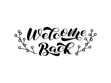 Hoş geldin fırça harfleri. Kart veya poster için vektör stok illüstrasyonu