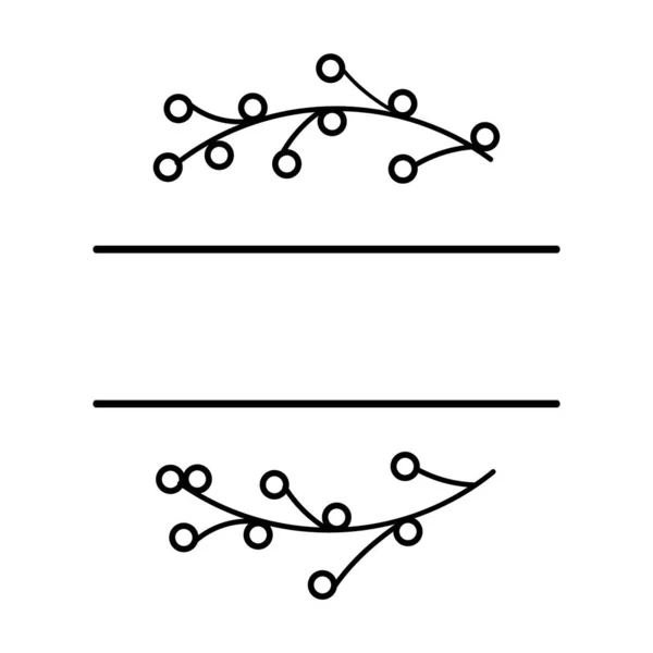 Corona Rama Abstracta Dividida Monograma Marco Floral Con Espacio Texto — Archivo Imágenes Vectoriales