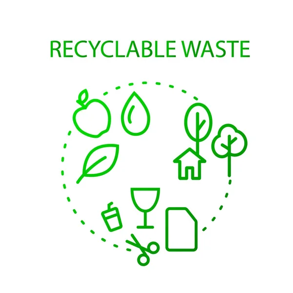 Insamlingsikonen För Återvinningsbart Avfall Miljövänlig Sopsortering Isolerad Vektor Stock Illustration — Stock vektor