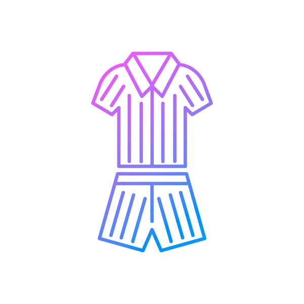 Значок Контура Домашней Одежды Полосатая Рубашка Шорты Домашняя Одежда Сонная — стоковый вектор
