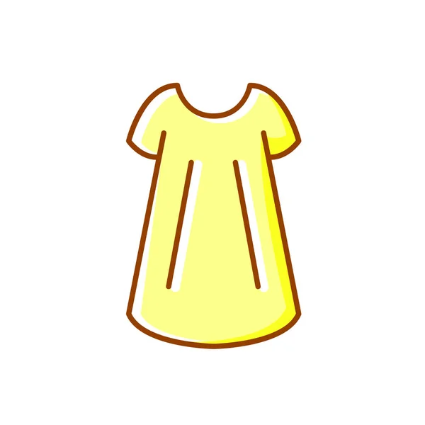 Size Free Woman Gown Outline Icon Baby Doll Style Homewear — Stock Vector