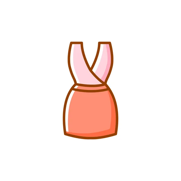 Γυναίκα Ροζ Φόρεμα Σπίτι Εικονίδιο Περίγραμμα Ρούχα Για Σπίτι Και — Διανυσματικό Αρχείο