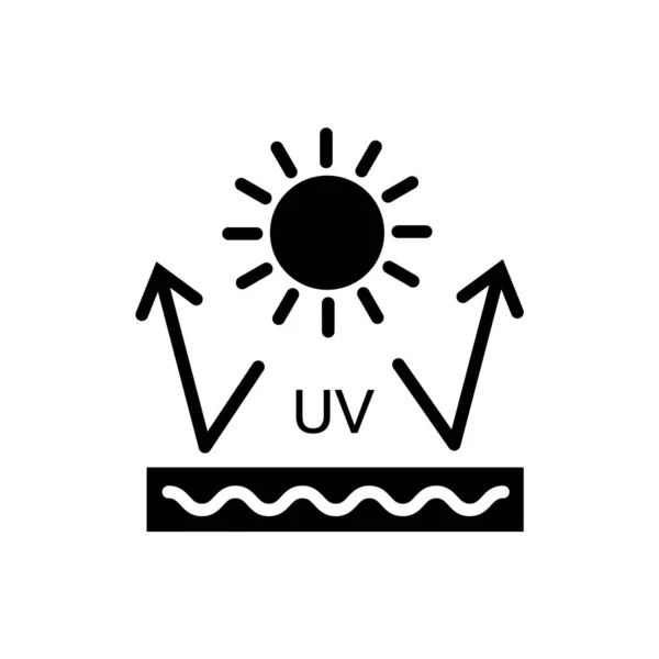 Ikona Glifu Ultrafioletowego Materiał Odporny Słońce Cecha Materiałowa Przemysł Włókienniczy — Wektor stockowy
