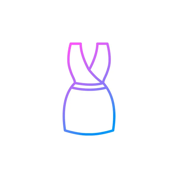 女人居家服装轮廓图标 家里的衣服和睡衣裤紫色梯度符号 孤立的病媒存量说明 — 图库矢量图片