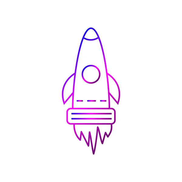 Cyberpunk rocket outline icon. Futuristic air craft. High tech technology — Stock Vector
