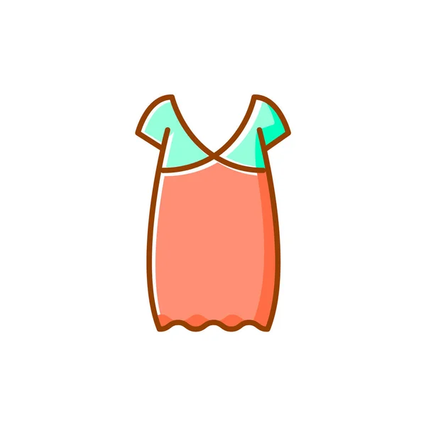 Oversized Home Dress Flat Icon Woman Gown Homewear Sleepwear Color — Wektor stockowy