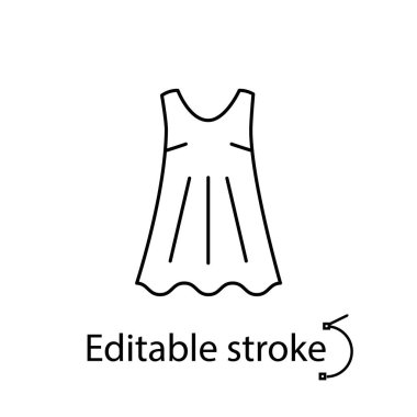 Kadın geceliği taslak simgesi. Ev ödevi ve uyku tulumu. Özelleştirilebilir doğrusal kontur sembolü. Düzenlenebilir felç. İzole vektör stok illüstrasyonu