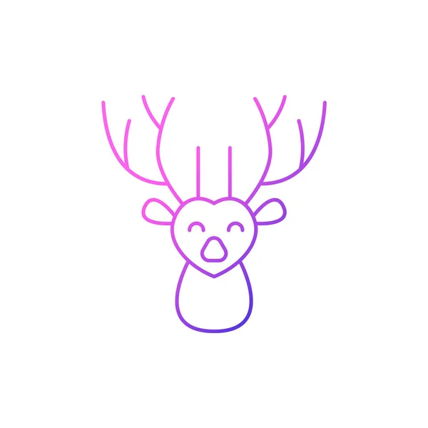 Deer Outline Icon Taiwanese Animal Oriental Custom Asian Item Purple — Stock Vector