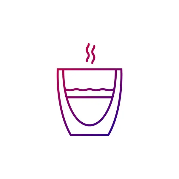 Cappuccino Und Latte Coffee Tasse Umreißen Das Symbol Violettes Gradientensymbol — Stockvektor