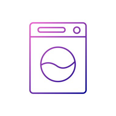 Washer outline icon. Easy care fabric feature. Textile industry. Gradient symbol. Isolated vector stock illustration