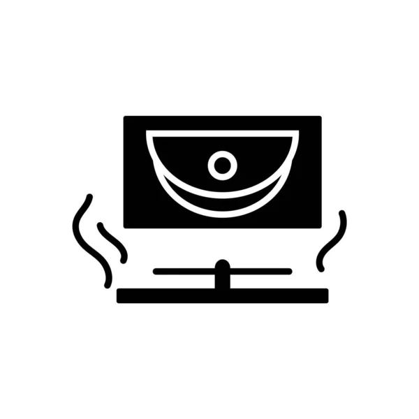 Coffee Roaster Glyph Icon Professional Technology Beans Processing Black Silhouette — Archivo Imágenes Vectoriales