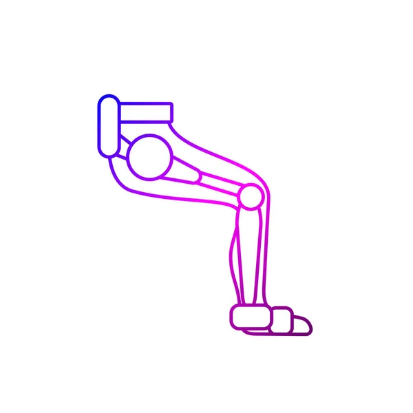 Muscular Leg Exoskeleton Outline Icon Futuristic Medicine Rehabilitation Help Gradient — Stock Vector