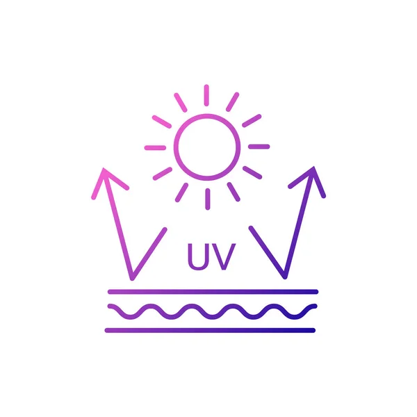 Ultraviolette Bescherming Omtrek Pictogram Zonbestendig Materiaal Functie Stof Textielindustrie Vezeltype — Stockvector