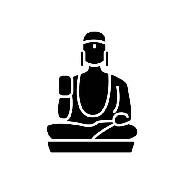 Taiwanese Shan Buddha Museum Glyph Icon Buddhism Religion Oriental Custom — Stock Vector