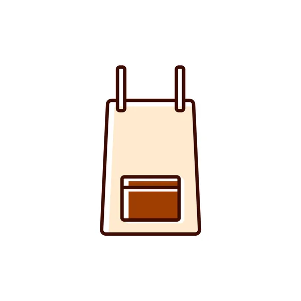 Кухонный Фартук Плоская Икона Одежда Баристы Цветной Символ Изолированная Векторная — стоковый вектор