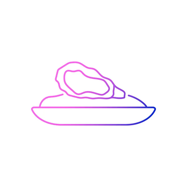 Oyster Omelette Outline Icon Taiwanese Cuisine Restaurant Dish Purple Gradient — Stockvector