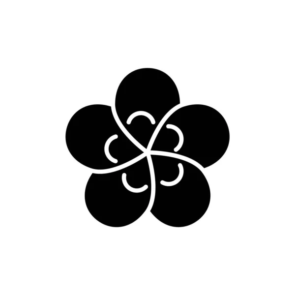 Taiwanese Flower Glyph Icon Taiwan Plum Blossom Oriental Custom Asian — Διανυσματικό Αρχείο