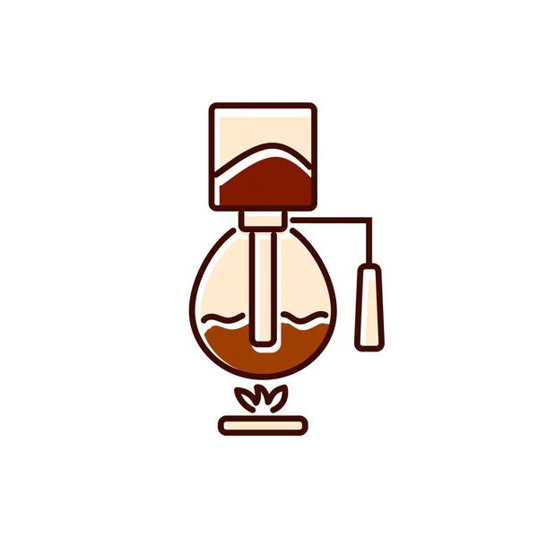Syphon Kaffeemaschine Flach Symbol Siphon Zur Zubereitung Von Getränken Vakuum — Stockvektor