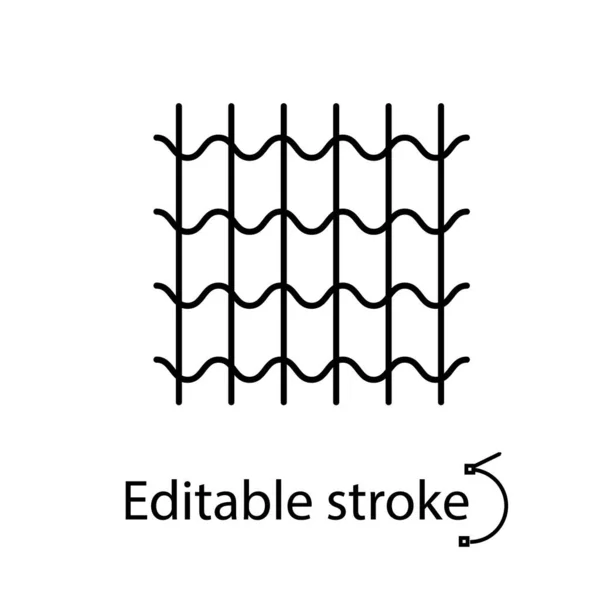 Icono Contorno Tejido Fibra Característica Tela Industria Textil Calidad Del — Vector de stock