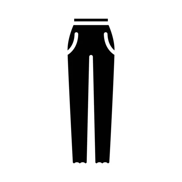 国内裤子字形图标 家里的衣服和睡衣裤黑色填充符号 孤立的病媒存量说明 — 图库矢量图片