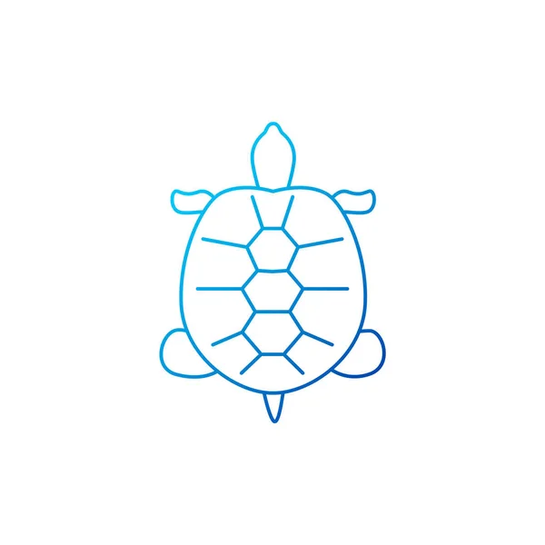 Sköldpadda Konturikon Maldiverna Marint Liv Korallön Exotisk Semester Blå Toningssymbol — Stock vektor