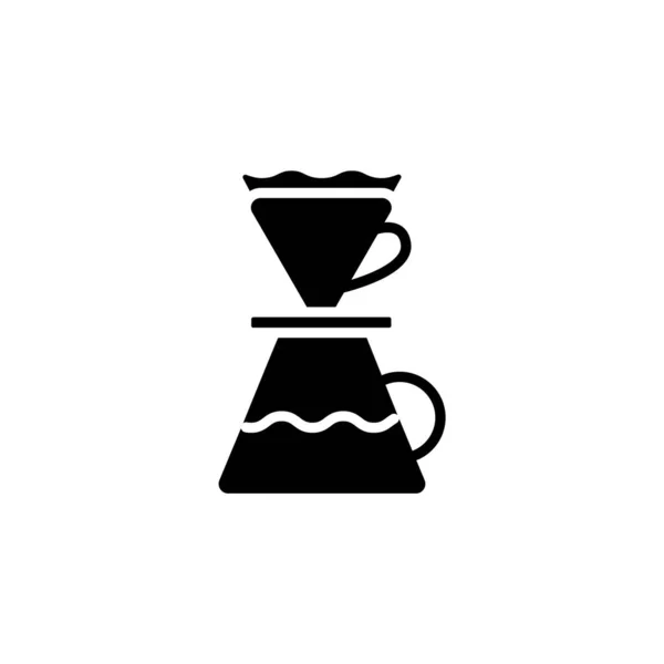 Tropfen Kaffeebecher Glyphen Symbol Kaffeefilter Mit Tasse Vorhanden Kaffeemaschine Aufgießen — Stockvektor