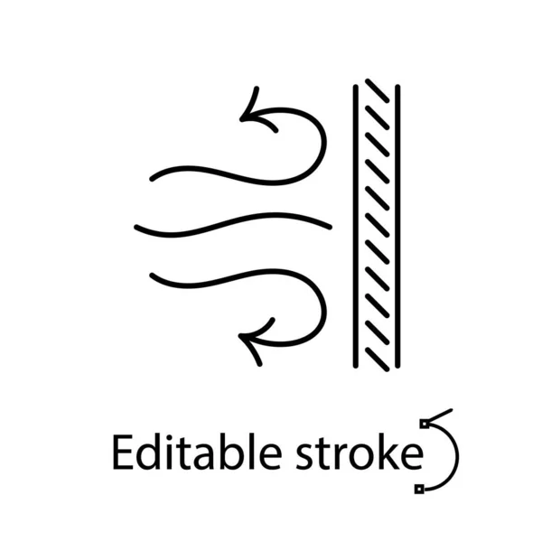 Winddichtes Textiles Umrisssymbol Hurrikanbeständiges Gewebe Unterschiedliche Eigenschaften Der Faser Individuell — Stockvektor