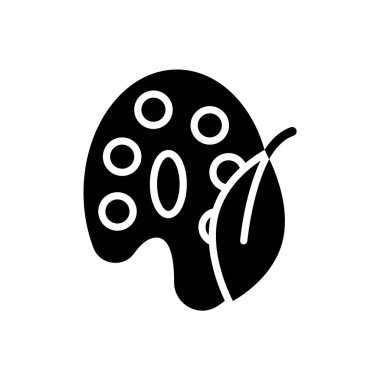 Doğal organik kumaş boya sembolü. Kumaş özelliği. Siyah sembol. İzole vektör stok illüstrasyonu