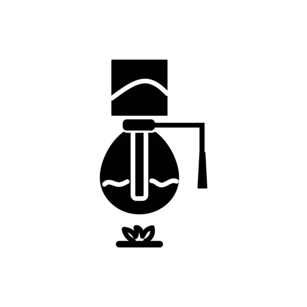Значок Сифона Кофеварки Сифон Приготовления Напитков Вакуумный Пивовар Символ Черного — стоковый вектор