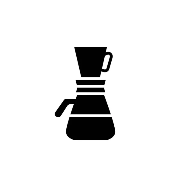 Icono Glifo Maceta Moka Equipo Café Vierta Sobre Cafetera Símbolo — Archivo Imágenes Vectoriales