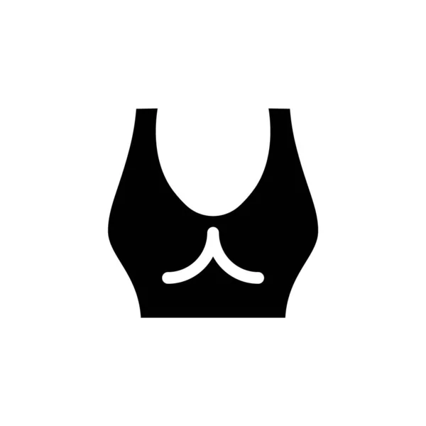 Soutien Gorge Sport Femme Glyphe Icône Vêtements Maison Nuit Symbole — Image vectorielle