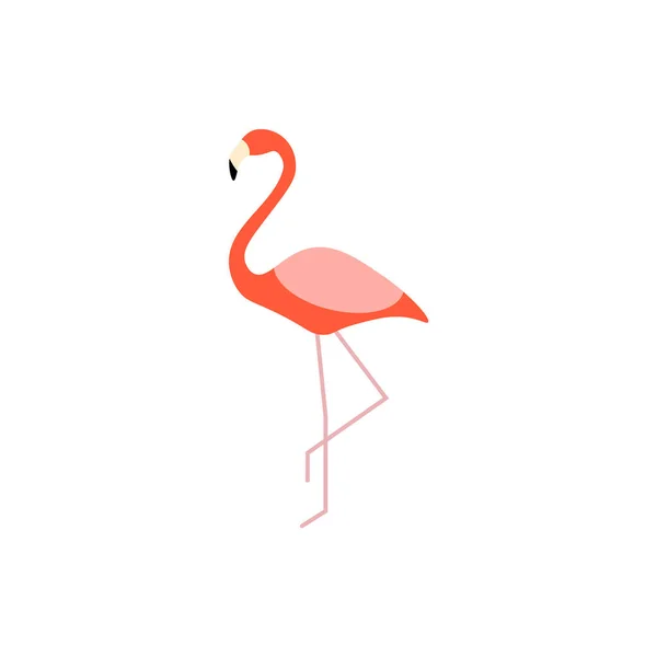 Flamingo Platt Ikon Maldiverna Afrikas Djur Exotisk Semester Färgfylld Symbol — Stock vektor