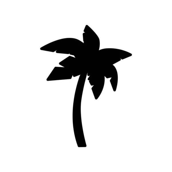 Palmglyphen Symbol Malediven Tropenort Schwarz Gefülltes Symbol Isolierte Vektoraktiendarstellung — Stockvektor