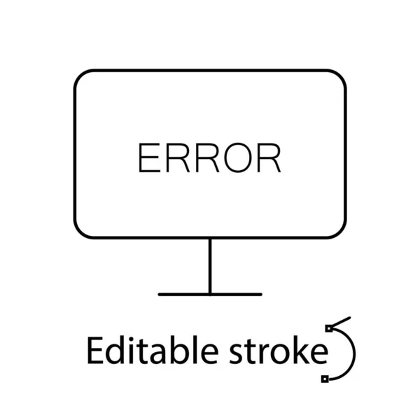 Icono Contorno Pantalla Monitor Roto Error Problema Informático Reparaciones Símbolo — Vector de stock