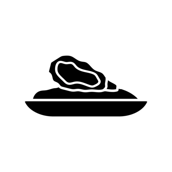 Oester Omelet Glyph Icoon Taiwanese Keuken Restaurant Schotel Zwart Symbool — Stockvector