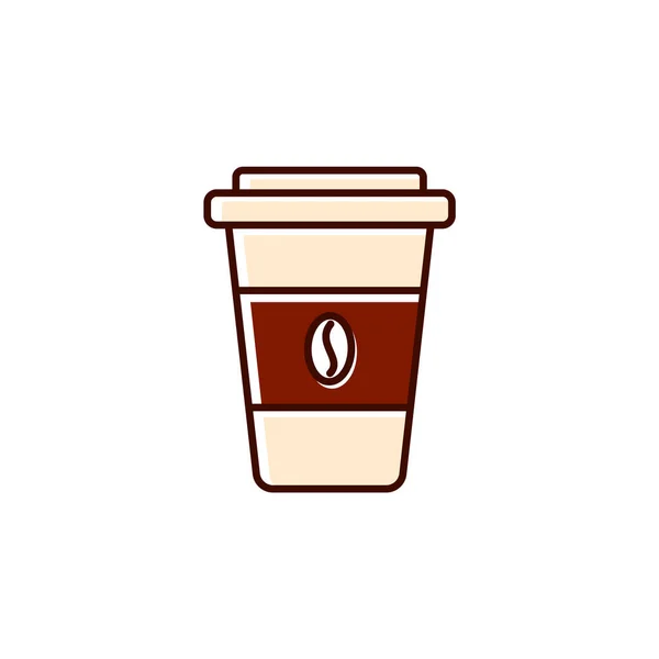 Café Para Taza Icono Plano Símbolo Color Ilustración Aislada Del — Vector de stock