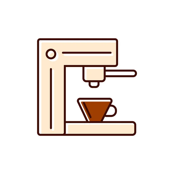 Icono Plano Máquina Café Espresso Tamping Equipo Café Barista Símbolo — Archivo Imágenes Vectoriales