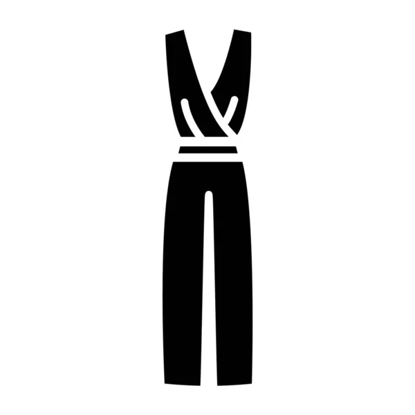 Dámské Kalhoty Kombinéze Ikonou Glyfu Domácí Oblečení Spací Oděv Černý — Stockový vektor