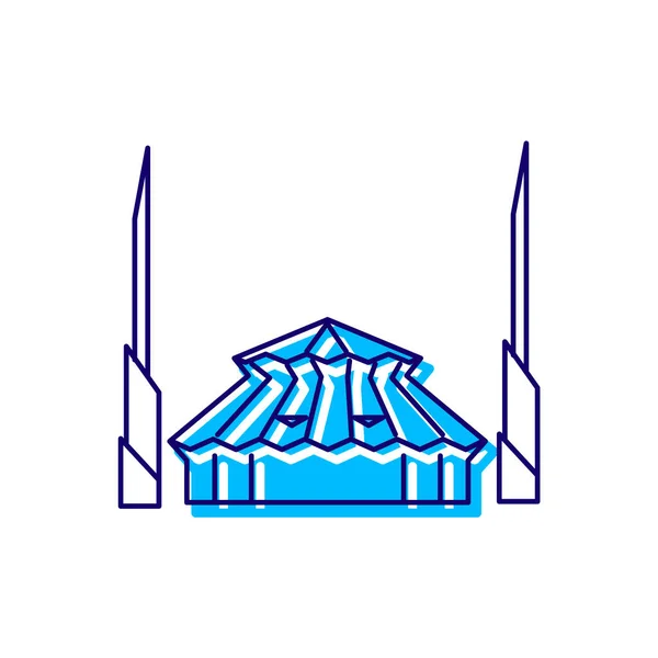 Icône Contour Mosquée King Salman Culture Des Maldives Islam Religion — Image vectorielle