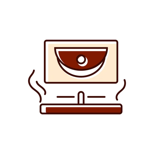 Café tostador icono plano. Tecnología profesional para el procesamiento de frijoles. Ilustración aislada del stock vectorial — Archivo Imágenes Vectoriales