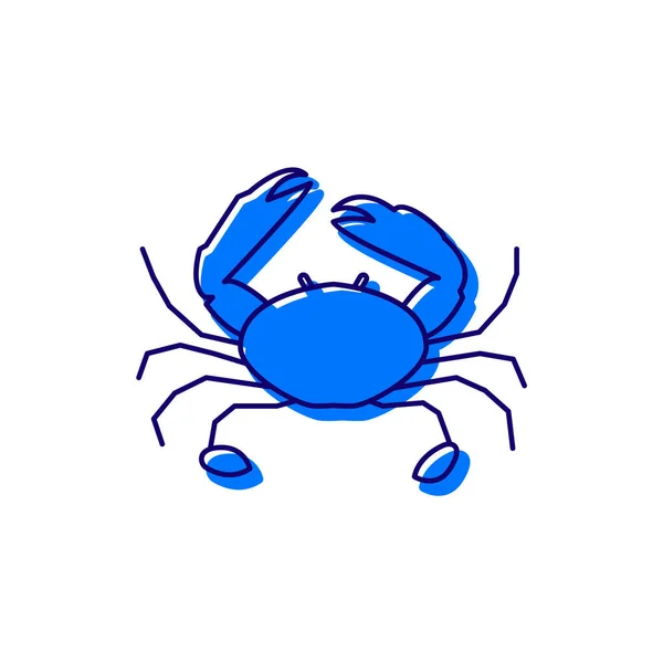 Crab Outline Icon Maldives Seafood Marine Life Color Filled Symbol — Stock Vector