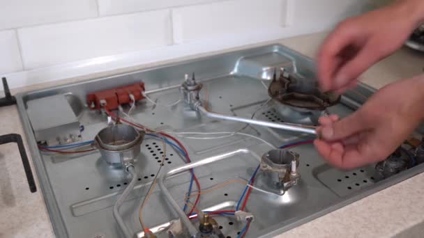 Stove Repair Kitchen Oven Repair — Stock Video