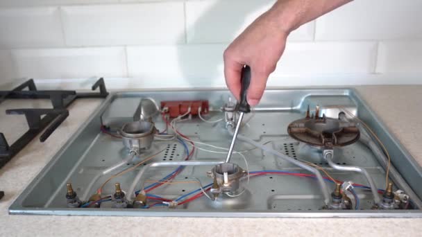 Stove Repair Kitchen Oven Repair — Stock Video