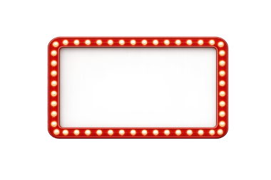 Retro marquee ışık çerçeve işareti izole edilmiş şeffaf arkaplan png