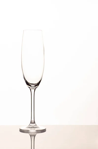 Empty Champagne Glass White Background — Stock Photo, Image