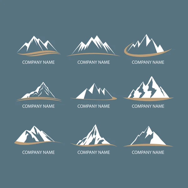 Mountain blue and white logos — Stock Vector